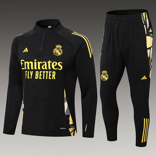 Real Madrid 24-25 Black-Yellow Training Suit